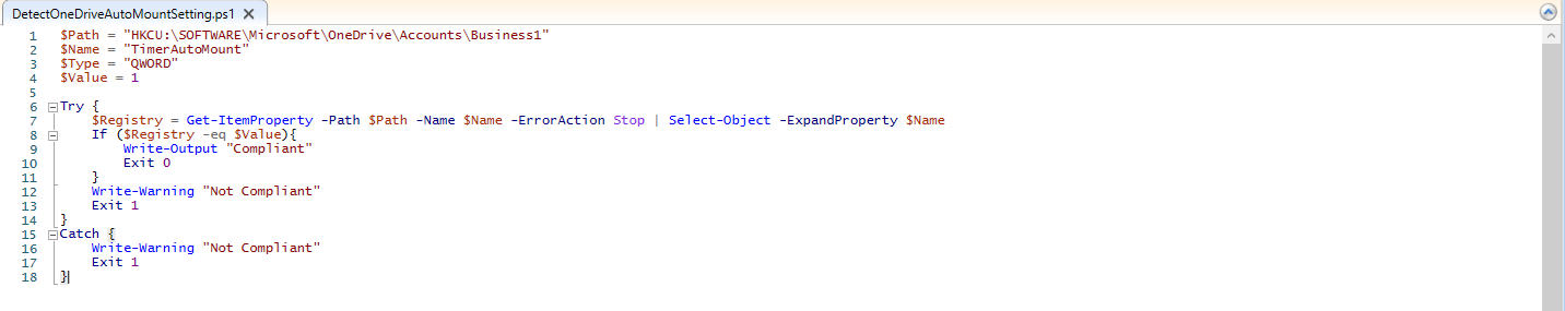 Creating a new remediation script in Intune
